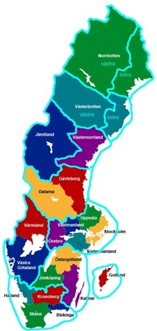 Sverigekarta Gränser Besk