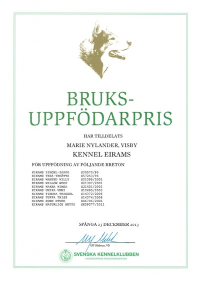 2013 Bruksuppfodarpris Eira 726X1024